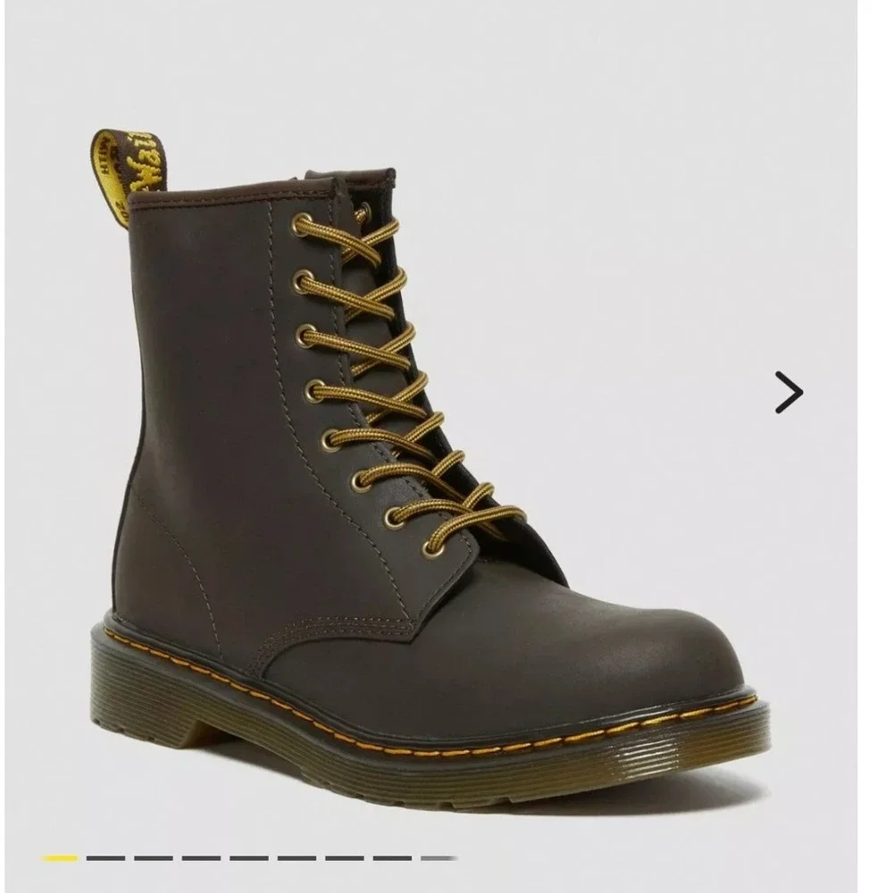 Dr. Martens Youth 1460 Wildhorse Leather Lace Up Boots‎ Dark Brown Size 4 US
